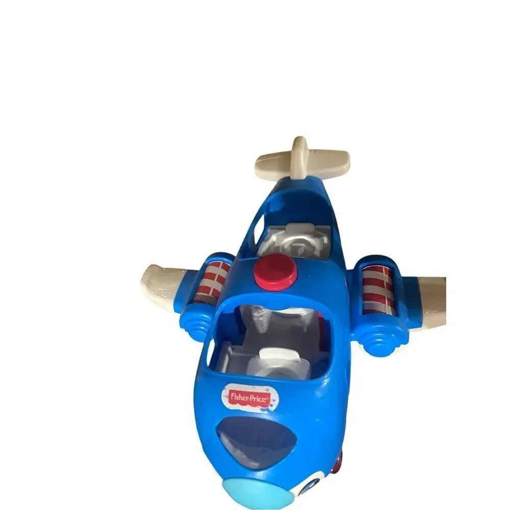 Fisher Price Little People Jet Plane Blue Talking Musical Lights Sounds Tested